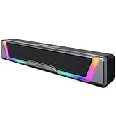 Bluedee Computer Speakers for Desktop PC, 3.5mm Aux PC Speakers for Desktop with Dynamic RGB Ligh...