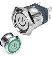 15Amp Latching Push Button Switch IP67 Waterproof 22mm 110V-120V On Off DPST Stainless Steel 304 ...