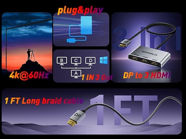 DP to 3 HDMI adapter