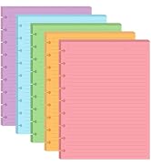 9-Disc Discbound 5 Colorful Line Paper Pre-punched Happy Planners Inserts, 100Sheets/200Pages Cla...