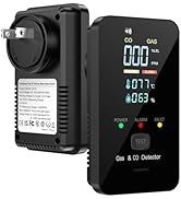 Nuleto 4-in-1 Upgraded Carbon Monoxide Detectors Plug in,Portable Combination Gas &amp; Carbon Monoxi...