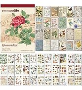 537pcs Vintage Washi Stickers and Papers for Scrapbooking, Ephemera Book for Journaling with Natu...