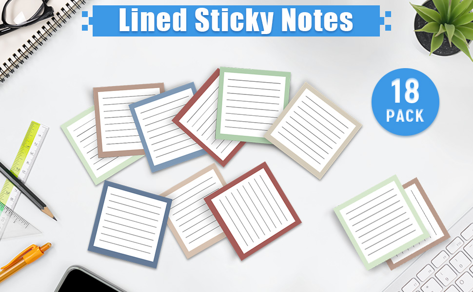 18 Pack Lined Sticky Notes