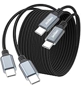 15 ft USB C Cable Fast Charging 100W 2Pack, Extra Long USBC to Type-C Charger Cord 15 foot with E...