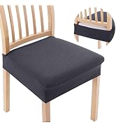 smiry Stretch Jacquard Seat Covers for Dining Room Chairs Set of 6, Removable Washable Chair Seat...