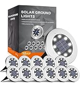 INCX 4.6 inch Solar Lights Outdoor Waterproof,12 Pack Solar Lights for Outside, Solar Garden Ligh...
