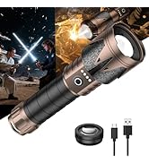 SKYFIRE Rechargeable Flashlights High Lumens with Ignition Lens&amp;Lightsaber,Super Bright Tactical ...