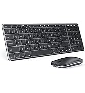 Wireless Bluetooth Keyboard and Mouse for Mac, Multi-Device Rechargeable Slim Keyboard and Mouse ...