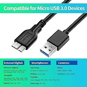 micro usb 3.0 cable am to micro b