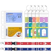SEAVILIA 5 Pack Cruise Luggage Tag Holder &amp; 2 Pack Cruise Ship Lanyards with Waterproof Id Badge ...