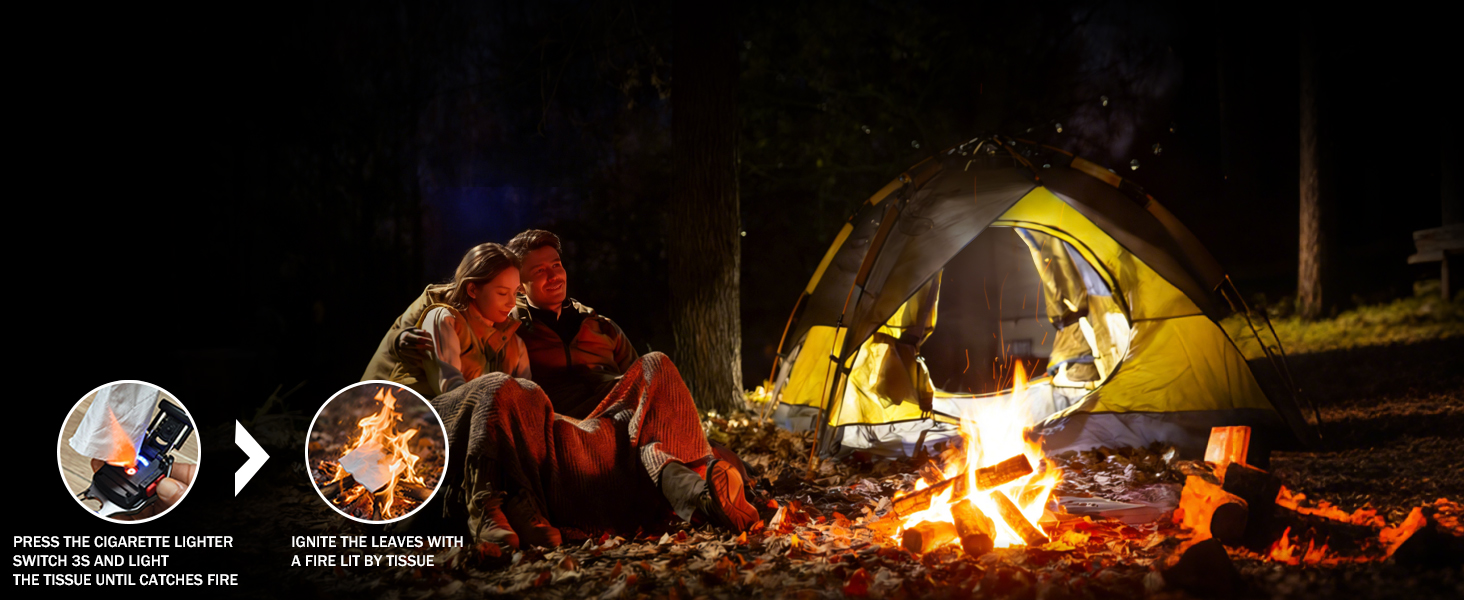 Essential piece of equipment for outdoor camping, used for starting fires and lighting cigarettes.