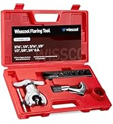 Wisscool Eccentric Flaring Tools Set and Tube Cutter Dedurring Tool Kit 7 Dies Sizes 3/16-3/4 inc...