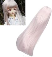 Jeanoko Long Hair Replacement, Toy Doll Wig 8 to 9 Inch Heat Resistant Fiber Straight Wig 1/3 Dol...