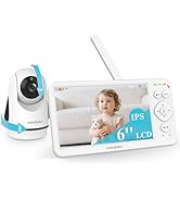 HelloBaby Baby Monitor with Camera &amp; Audio,6" Global First IPS Display 30H Battery, Video Baby Mo...