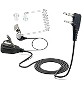 SEYUGOPTI 2 Pin Covert Air Acoustic Tube Headset, Two Way Radio Headset with Mic PTT Compatible w...