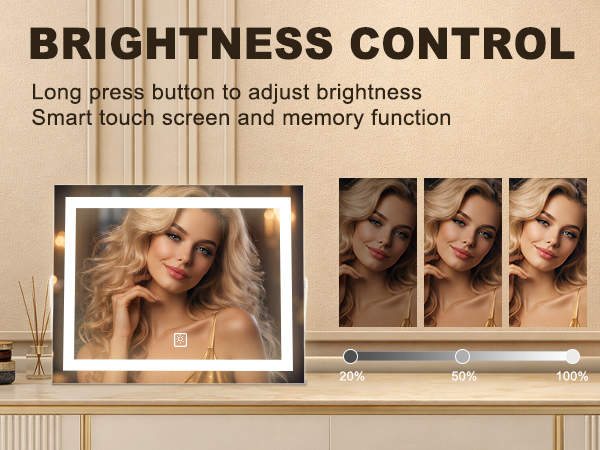 LED vanity mirror for desk