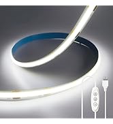 ShineBurky 6.56FT2M COB LED Strip Lights, 6000K Cold White USB LED Tape Light, 640LEDs High Brigh...