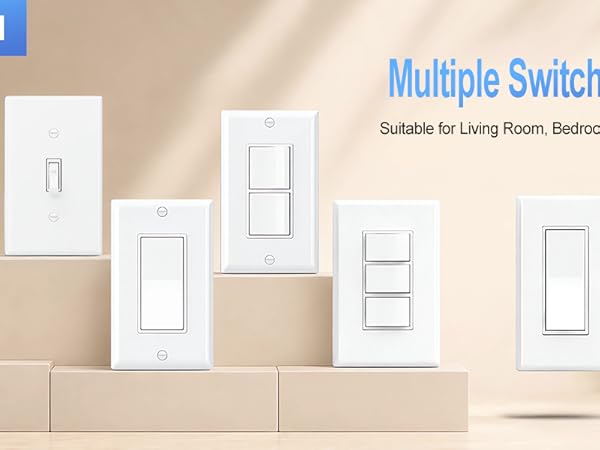 Light Switch, UL &amp;amp;amp; CUL Certified, White
