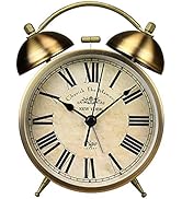 Maxspace Dual Alarm Clock,4-Inch Twin Bell Alarm Clock, Table Desk Alarm Clock Battery Operated w...