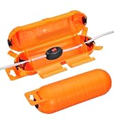 MECCANIXITY 2Pcs Outdoor Extension Cord Safety Cover, IP55 ABS Orange Waterproof Electrical Conne...