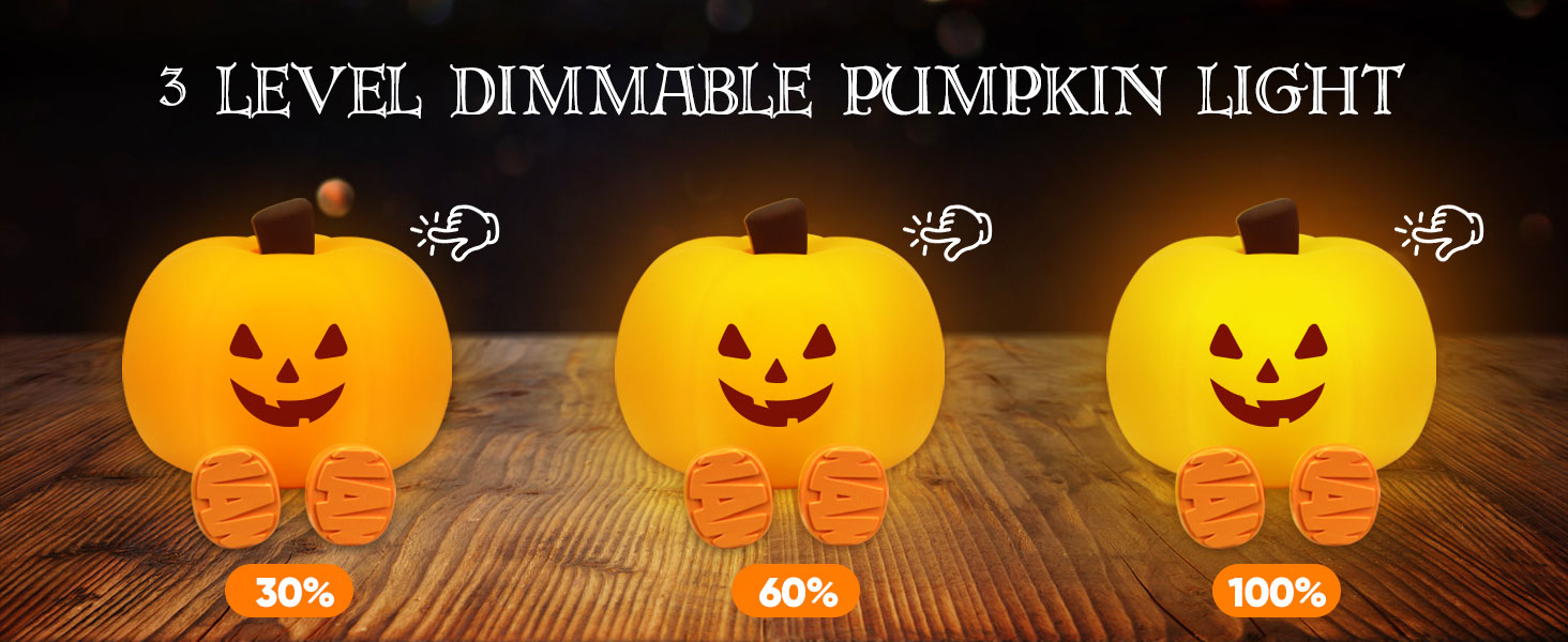 Cute Pumpkin Night Light for Kids Halloween Gifts