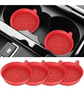 ME.FAN Car Coasters [4 Pack] Silicone Car Cup Coasters/Cup Mats - Universal Non-Slip Recessed Car...