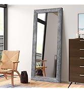 AAZZKANG Rustic Mirror Full Length Wood Framed Floor Mirrors 59"x24" Rectangle Large for Bedroom ...
