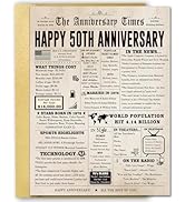 FANCYLUCKY Jumbo 50th Anniversary Card for Women Men, Funny 50th Wedding Anniversary Decorations ...