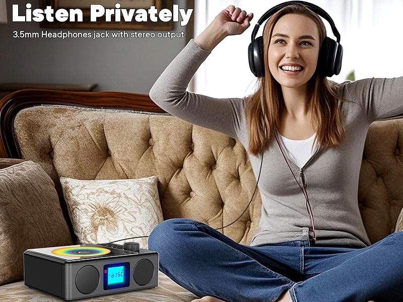 Portable cd player with headphones