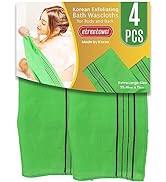 etreetowel Extra Large Size 35.4" x 11" (4 PCs) Korean Asian Exfoliating Bath Washcloths Mitt Scr...