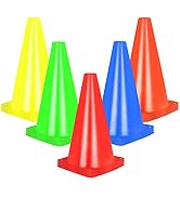 Alyoen 9 inch Traffic Cones, Plastic Sports Cones, Soccer Training Cones for Outdoor Activity &amp; F...