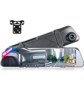 Mirror Dash Cam for Cars,4.5 Inch Rear View Mirror 1080P Front and Rear View Dual Cameras,Super N...