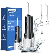 Water Flosser for Teeth Operan 300ml Dental Cordless Oral Irrigator with 4 Modes IPX7 Waterproof ...