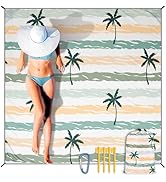HIHOHO Beach Blanket Waterproof Sandproof Extra Large Beach Mat 79" X 83"/120"x108"for 1-8 Adults...