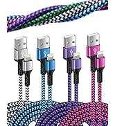 [3ft/4-Pack]iPhone Charger, Nylon Braided USB A to Lightning Cable, Apple Fast Charging Cords Com...