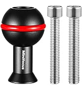 MINIFOCUS 1" Ball Adapter with M6 &amp; 1/4" Threaded Stud, Aluminum Alloy Fixed Ballhead Mount Adapt...