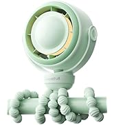 SWEETFULL Baby Stroller Fan - 4000mAh Rechargeable 4-Speed Quiet with LED Display &amp; Night Light, ...