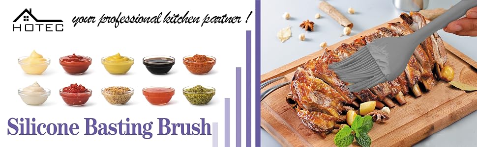 silicone grill basting pastry brush grey