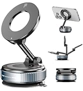 Vacuum Magnetic Phone Holder for Car 360°Adjustable Suction Cup Phone Mount Foldable Vacuum Magne...
