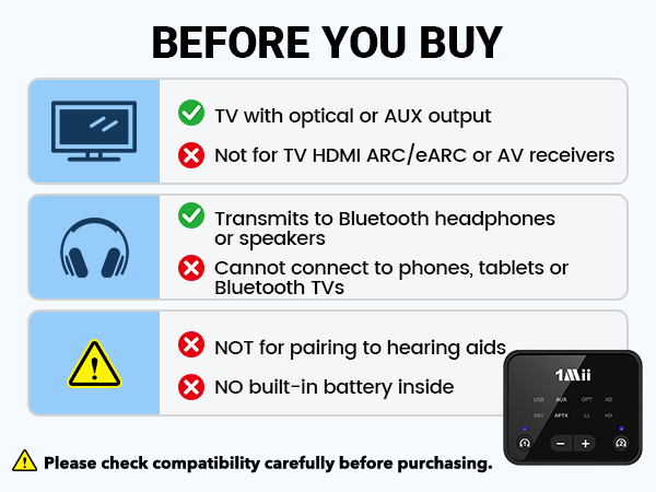 1Mii B06T6 only Bluetooth pair with Bluetooth headphones and speakers