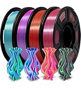 YOUSU Silk Dual Color PLA Filament 3D Filament Coextrusion PLA Multicolor PLA Filament 1.75mm (± ...