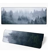 BYB SATFG Desk Mat Misty Forest Desk Pad for Keyboard and Mouse, Large Mousepad with Stitched Edg...
