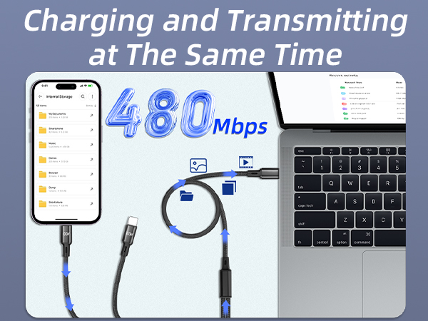 100w fast charging dual usb c cable
