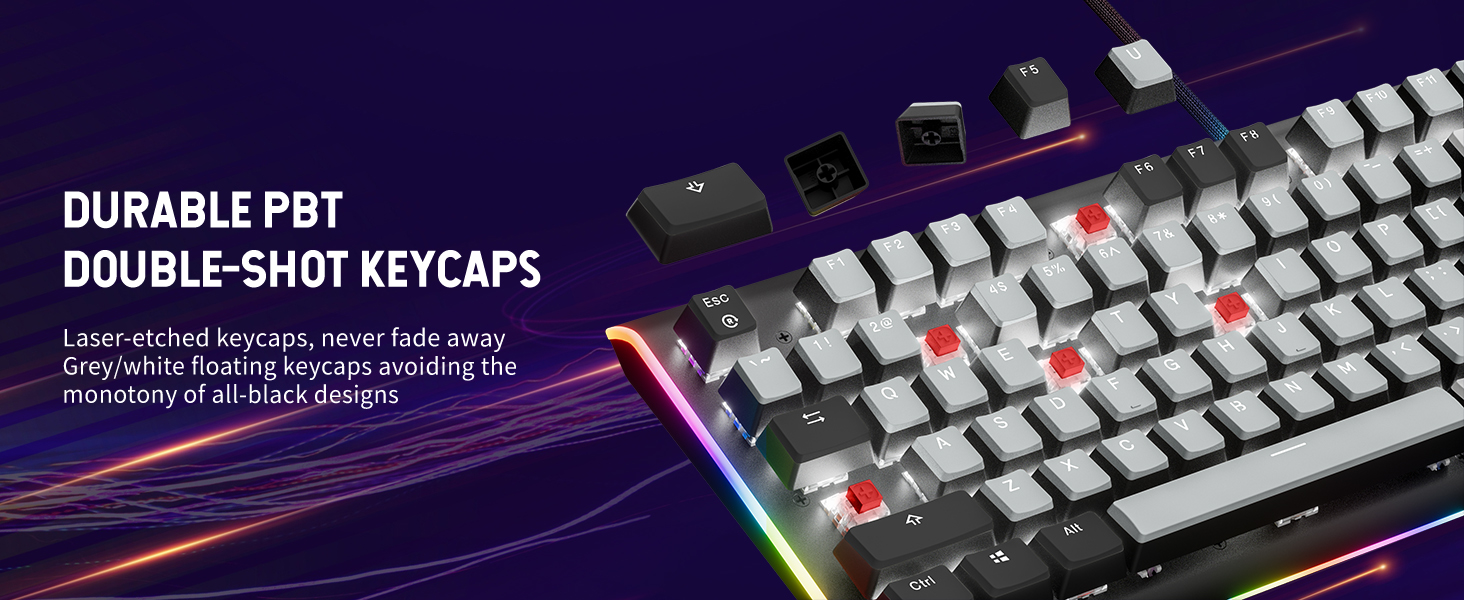 Durable PBT Double-Shot Keycaps