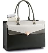 LOVEVOOK Laptop Tote Bag for Women - PU Leather Vintage Work Tote Bag,Waterproof Business Teacher...