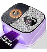 Cordless UV LED Nail Lamp Kit with UV Gloves, Rechargeable Nail Lamp UV Light for Gel Nails with ...