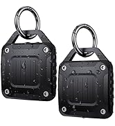 DDJ 2-Pack IPX8 Waterproof for AirTag Holder Case Keychain, Screw Lock - Rugged Case for Apple Ai...