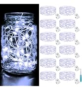 btfarm 12 Pack Fairy Lights Battery Operated [3 Modes], 7ft 20 Led Twinkle Lights String Lights W...