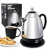 APOXCON Electric Coffee Percolator Stainless Steel Coffee Maker with Clear Brew Progress Knob and...