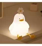 KinYiLO Cute Duck Night Light for Baby Kids Toddler, 3 Level Dimmable Squishy Duck Lamp, 30 Min T...